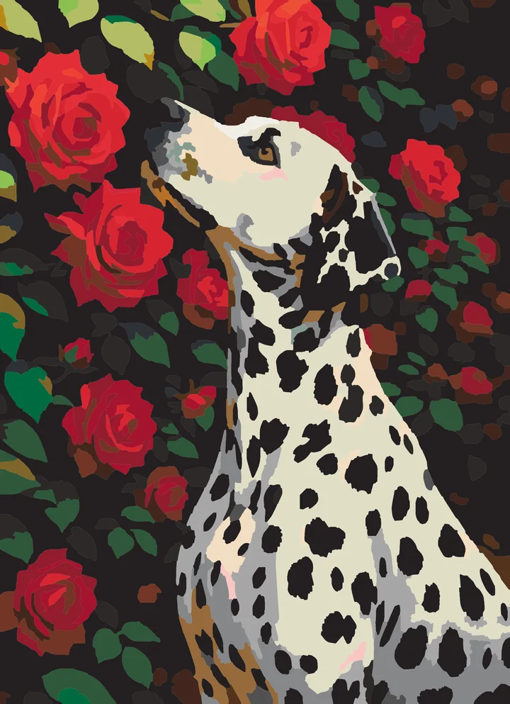 A Dalmatian’s Rosy Reverie Liquitex 72 preview