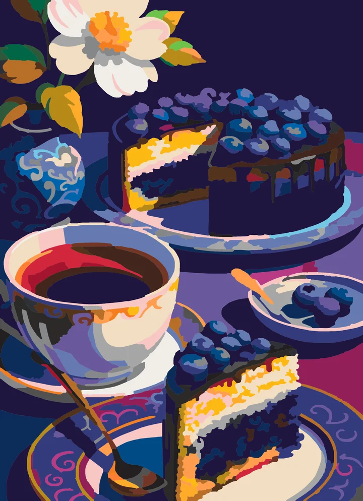 Blueberry Baron’s Slice of Peace paint by numbers kit with 40 colors