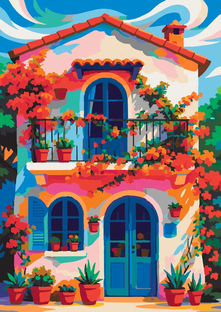 Bougainvillea’s Blue Door Dream Liquitex 48 preview
