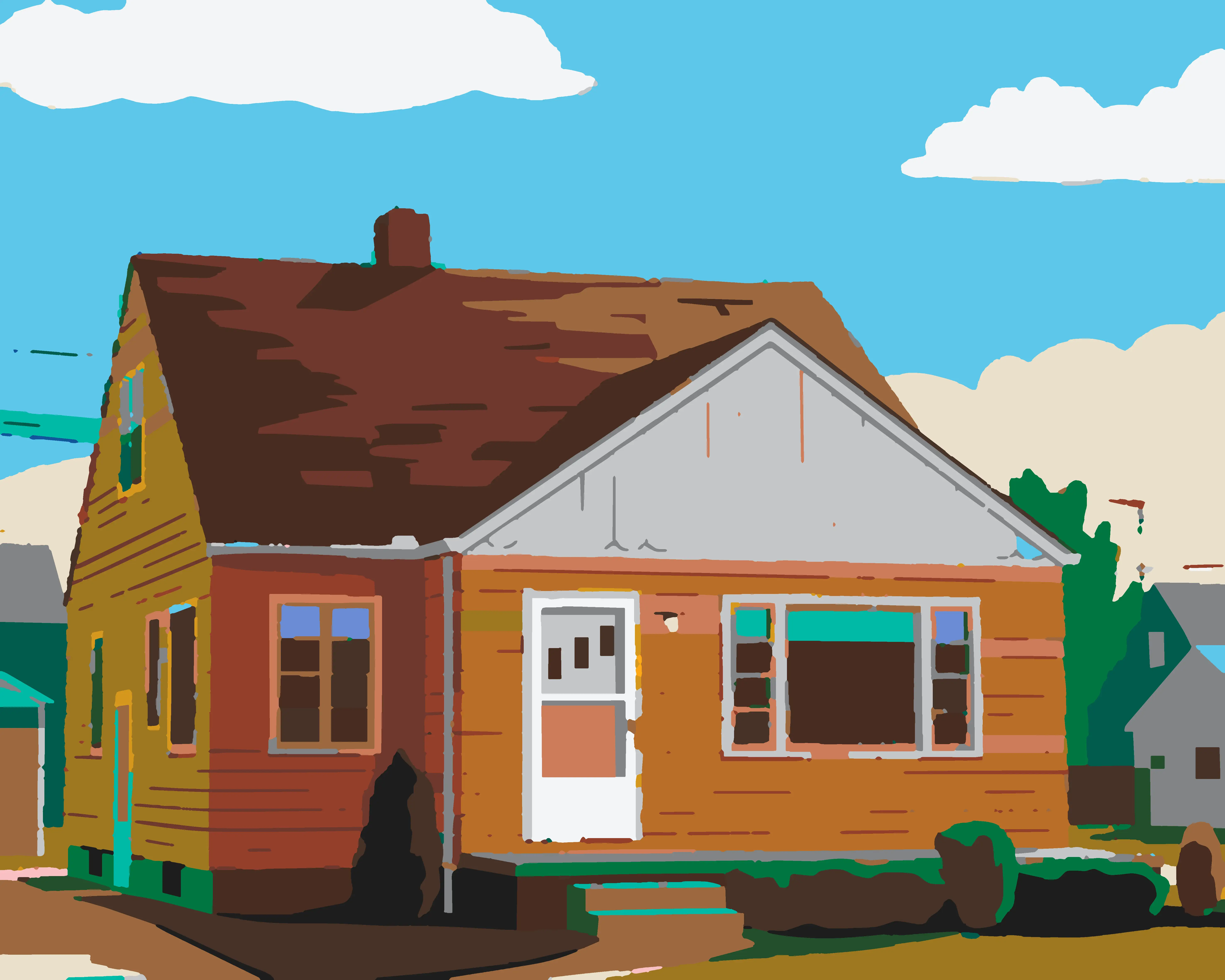 Calm Suburban Home - Urban Advanced paint by numbers kit