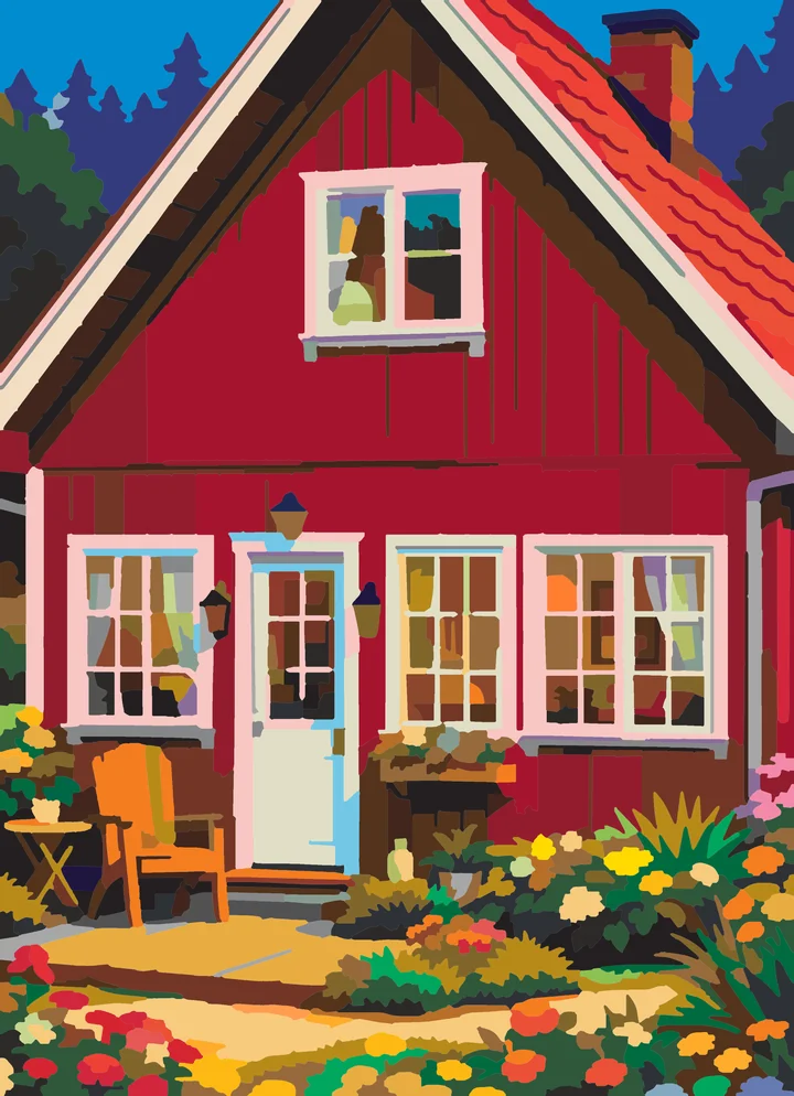 Crimson Cottage’s Calm Embrace Liquitex 72 preview