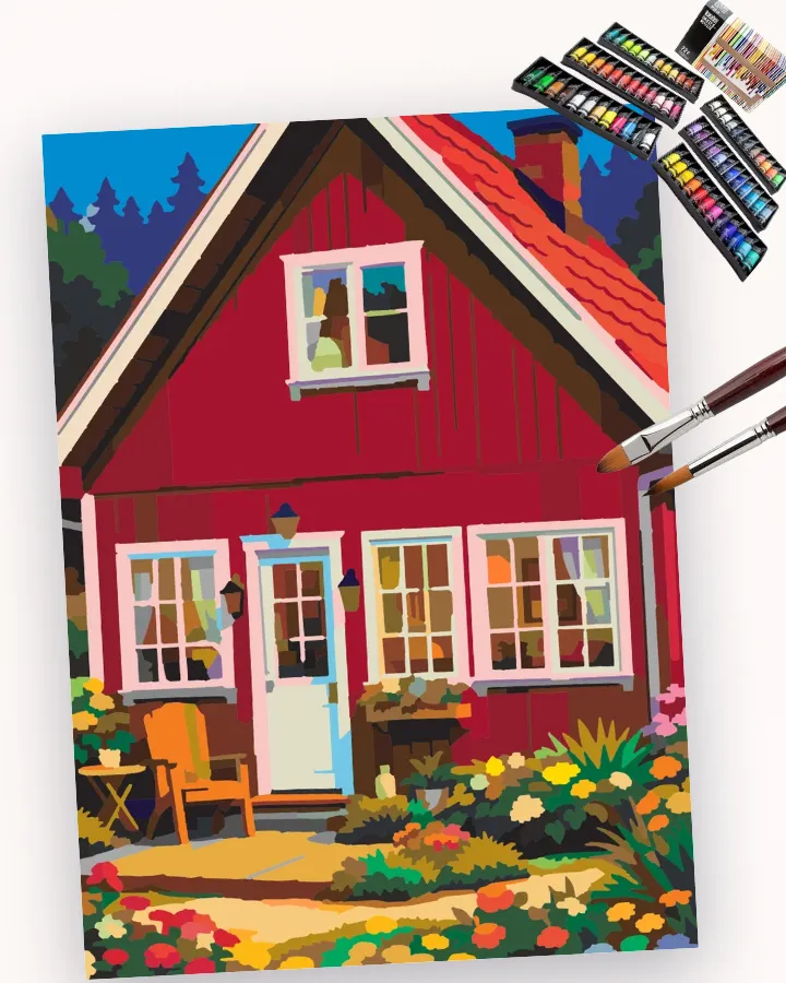 Crimson Cottage’s Calm Embrace Liquitex 72 preview