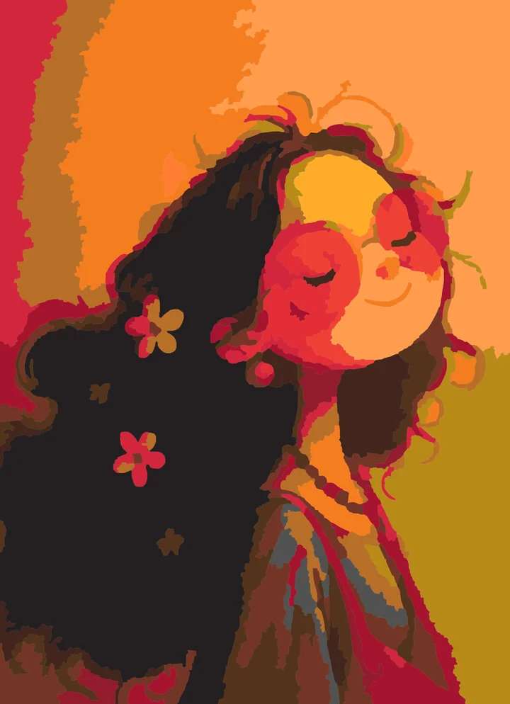 Groovy Girl’s Golden Glow paint by numbers kit with 15 colors