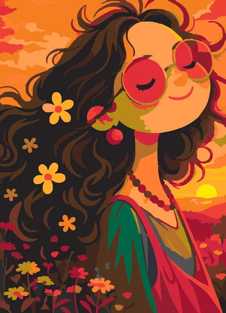 Groovy Girl’s Golden Glow paint by numbers kit with 24 colors