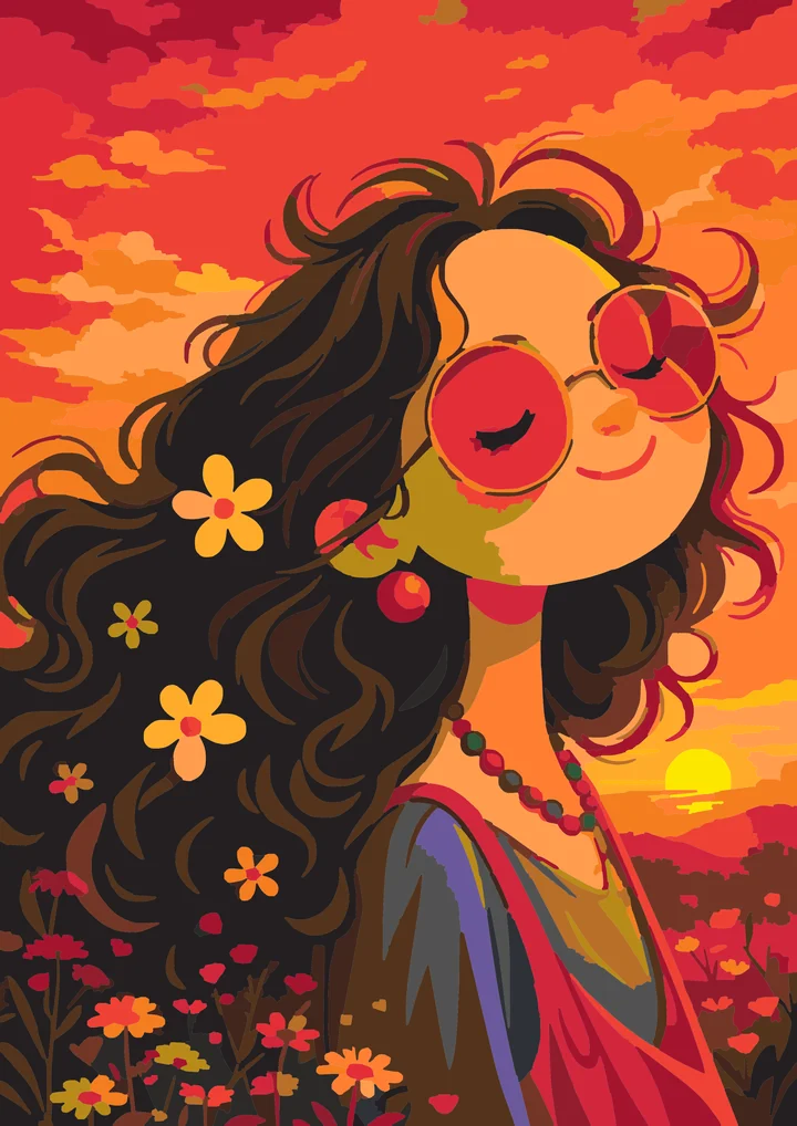 Groovy Girl’s Golden Glow - People Advanced paint by numbers kit