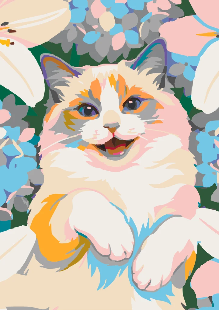 Happy Cat’s Floral Frolic Liquitex 48 preview