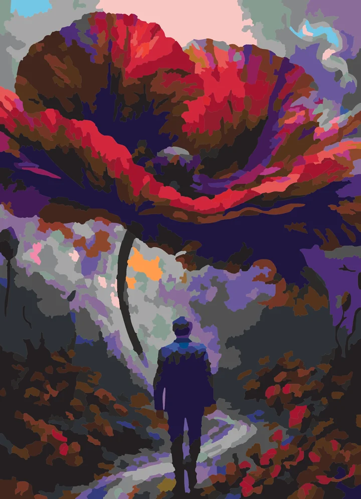 Heeding the Giant Poppy’s Call Liquitex 72 preview