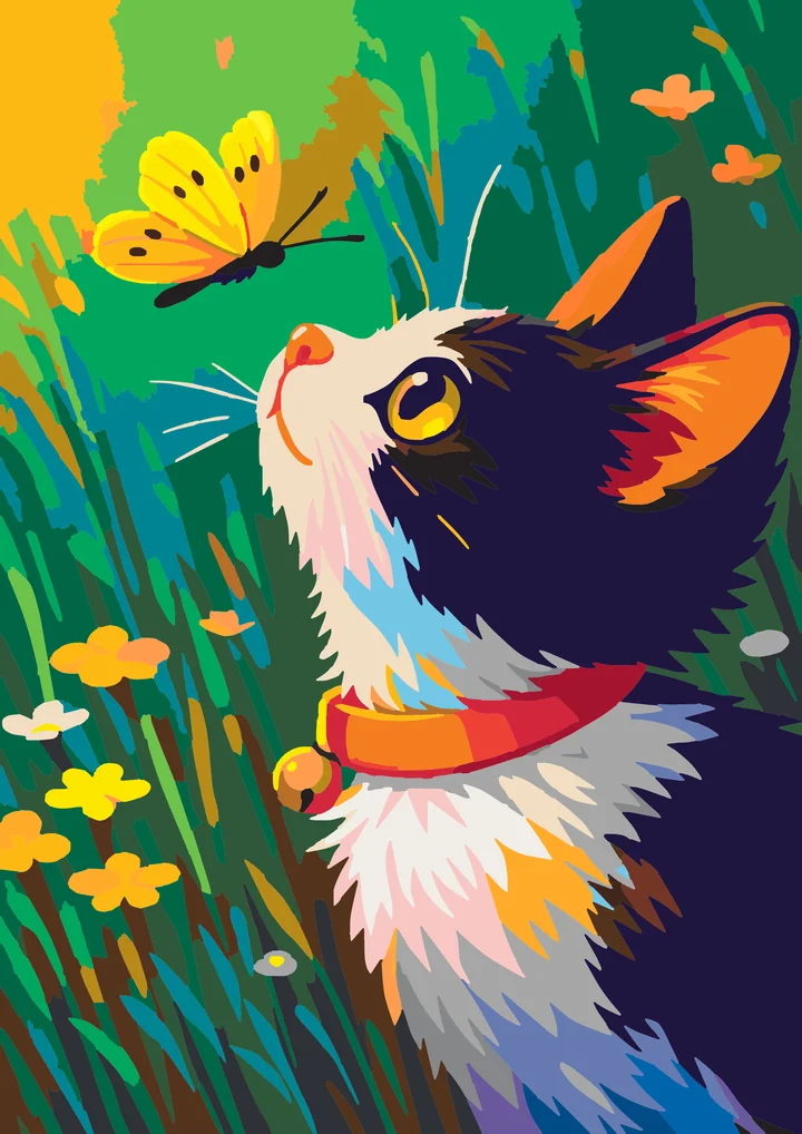 Kitty’s Curious Butterfly Encounter Liquitex 48 preview