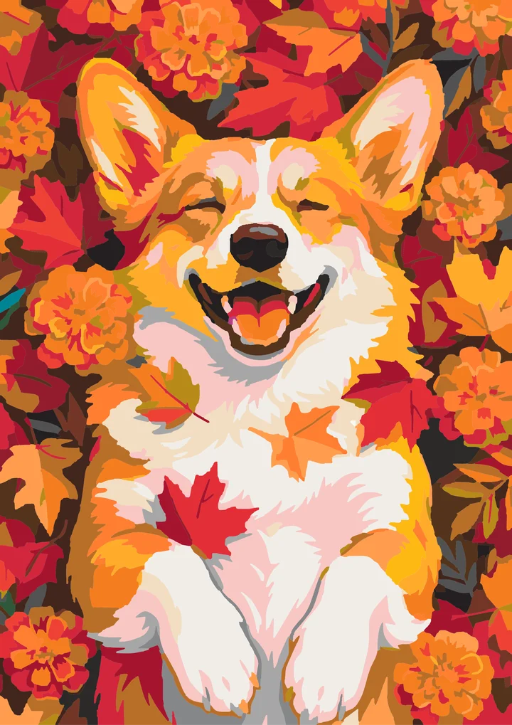 Leaf-Peeping Corgi’s Blissful Smile Liquitex 48 preview