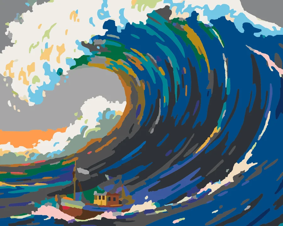 Little Boat’s Big Blue Battle Liquitex 72 preview