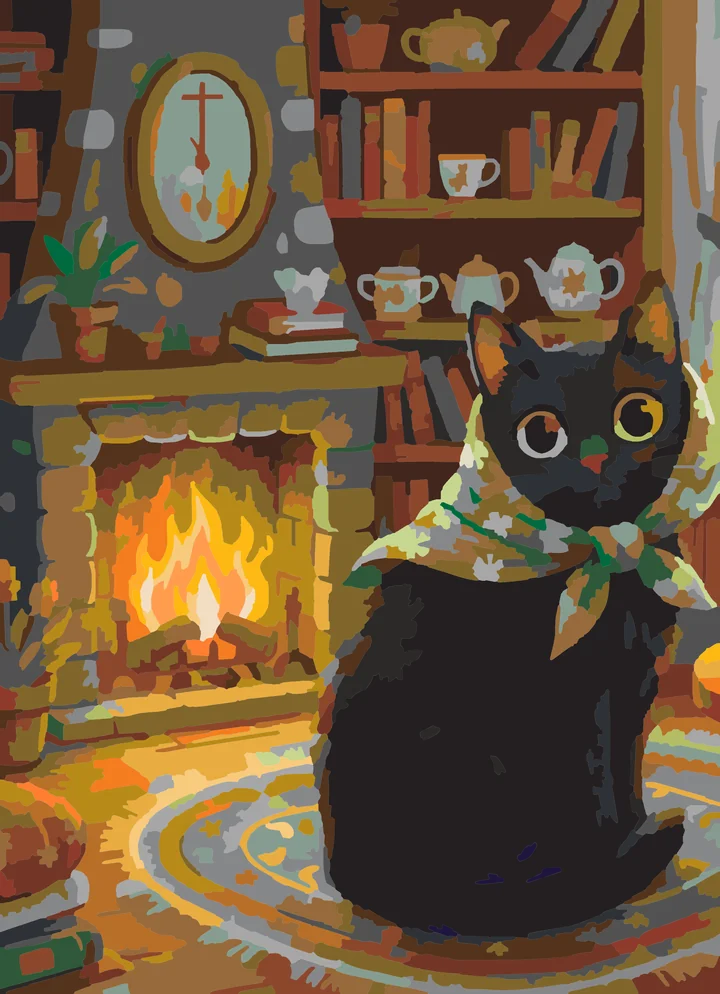 Madam Whiskers’ Cozy Winter Hearth Liquitex 72 preview
