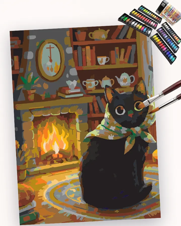 Madam Whiskers’ Cozy Winter Hearth Liquitex 72 preview