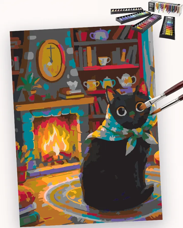 Madam Whiskers’ Cozy Winter Hearth Liquitex 48 preview