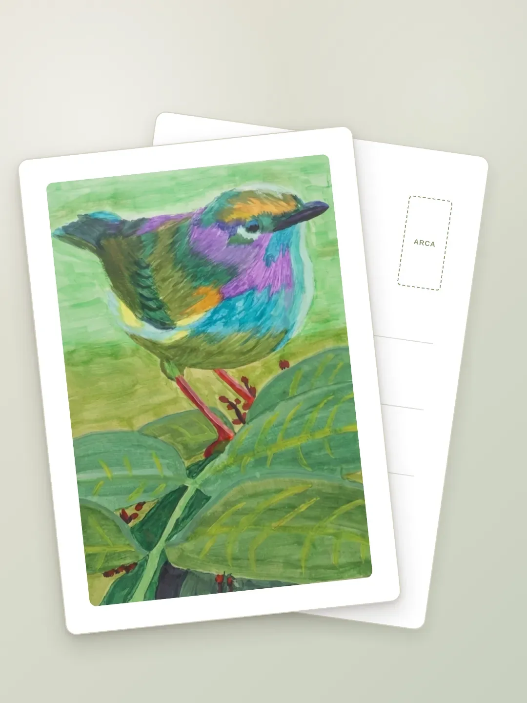 A Jewel-Toned Warbler Postcard