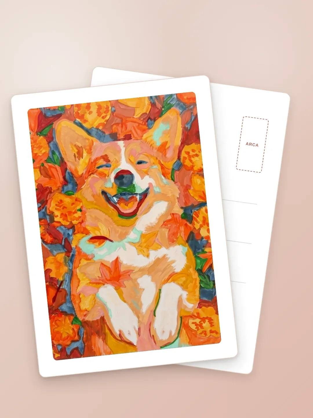 Autumn Corgi Postcard