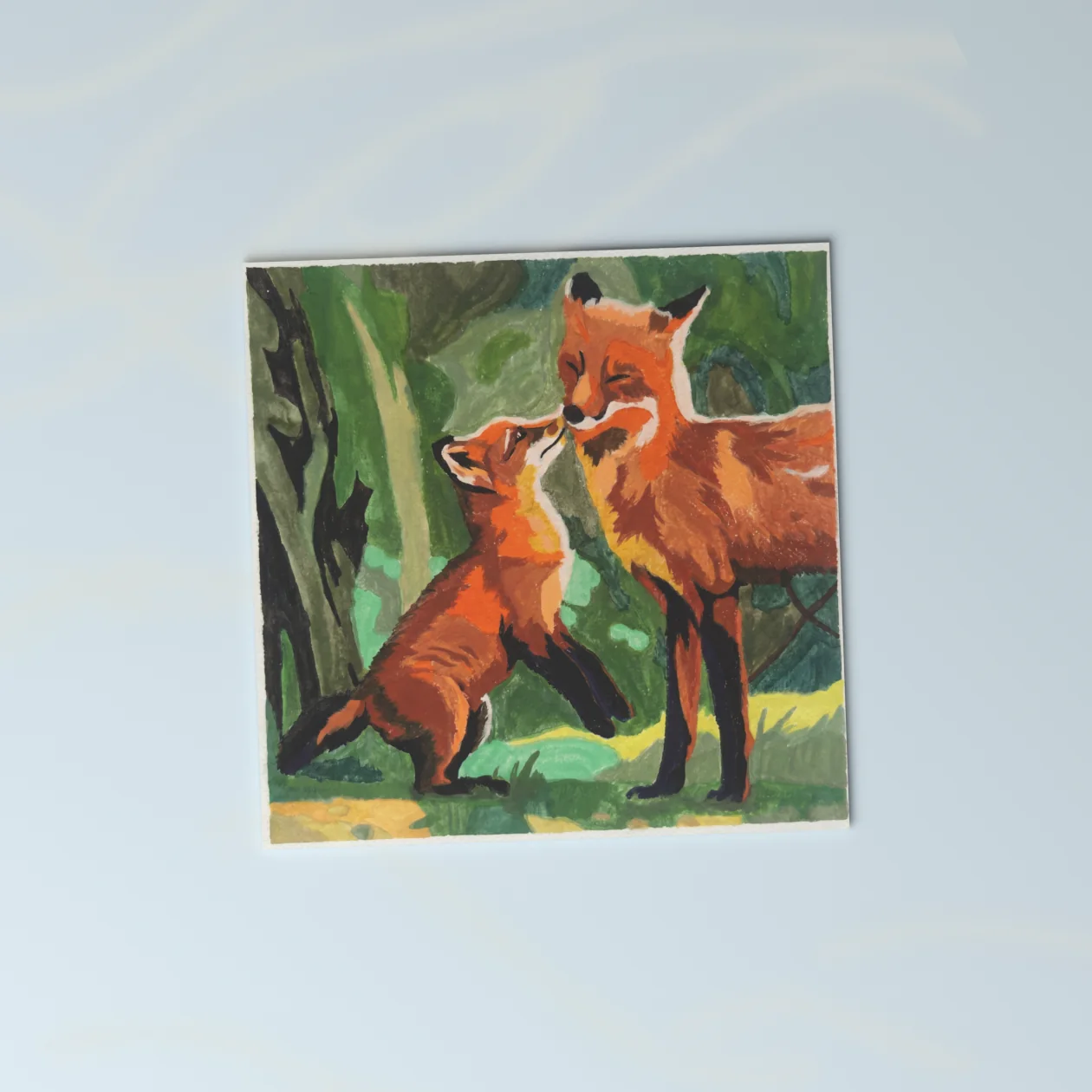 I think the baby fox has important news Postcard