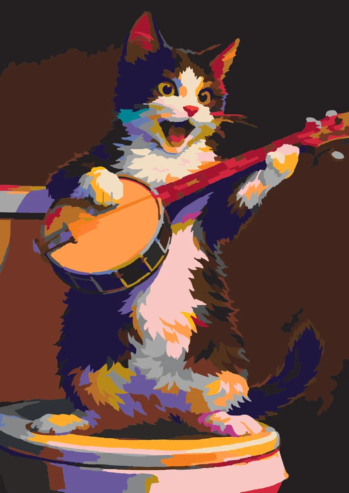 Purr-fect Potty Pickin’ Performer - Animals Advanced paint by numbers kit