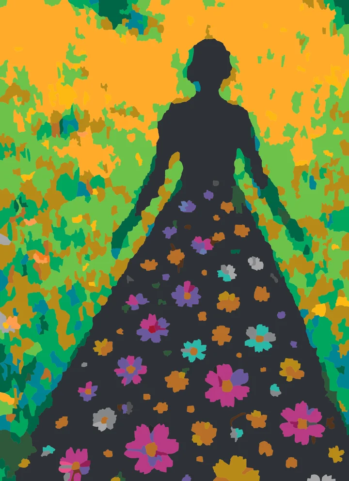 She Wore a Garden Dream paint by numbers kit with 27 colors