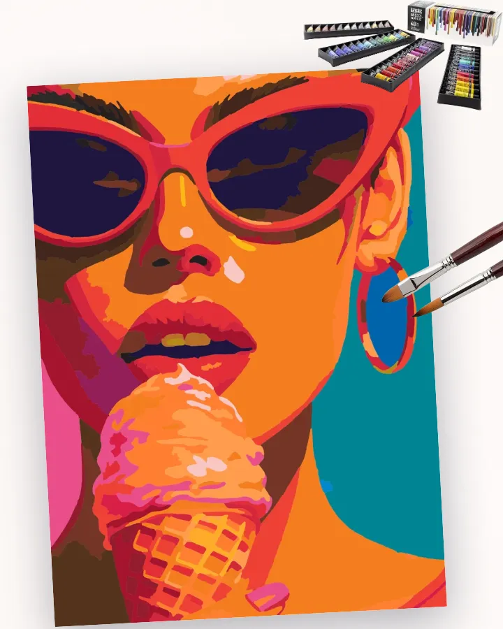 The Scoop on Summer Style - People Intermediate paint by numbers kit