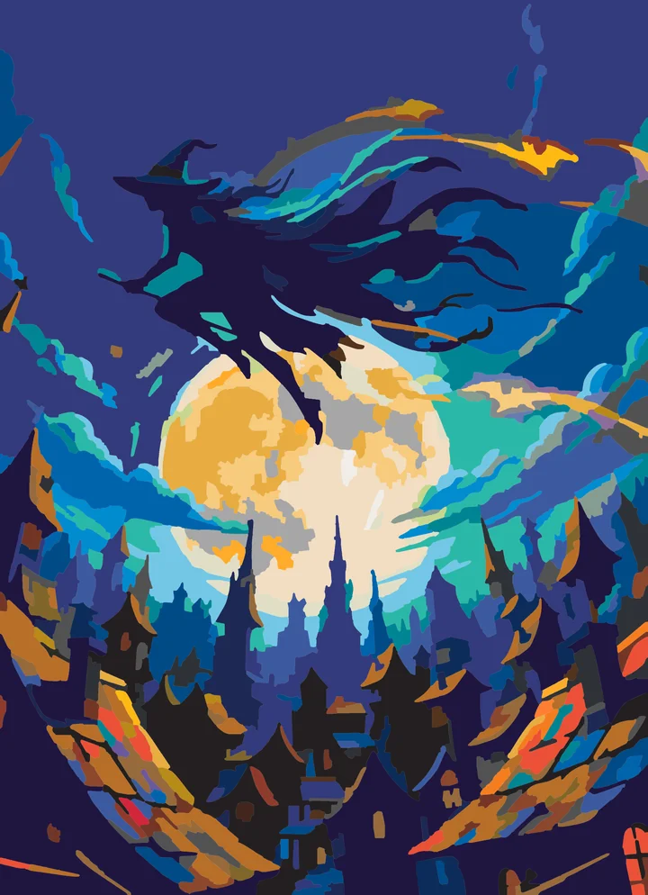 Witch’s Midnight Rooftop Commute Liquitex 72 preview