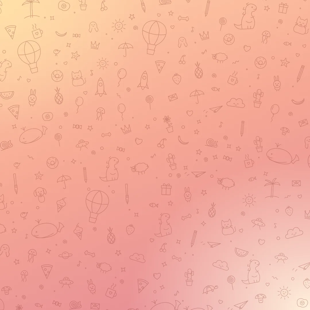 Doodleland design: a peach wallpaper of line-drawn doodles